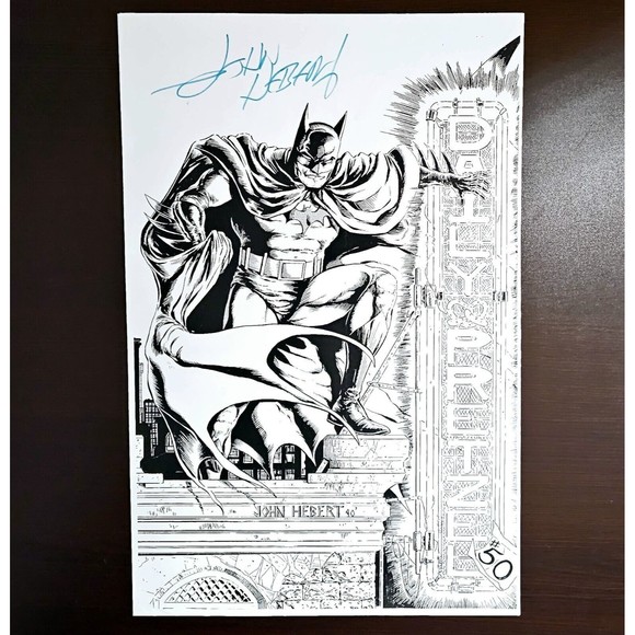 BATMAN Sketch Art Print Signed John Herbert the Daily Pretzel 11 x 17 EXC - Picture 1 of 8
